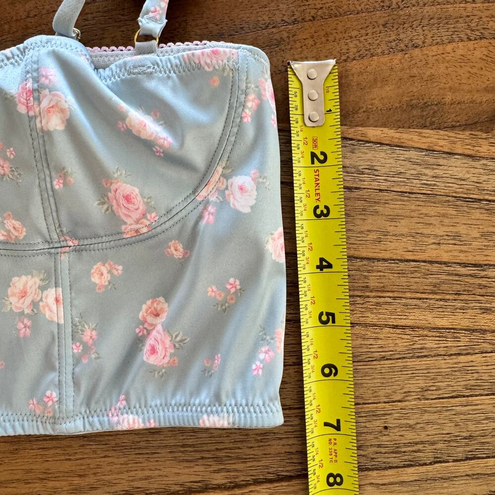LyreBird (Anthropologie) Silky Printed Longline Satin Bra Top - Size M - Picture 7 of 10